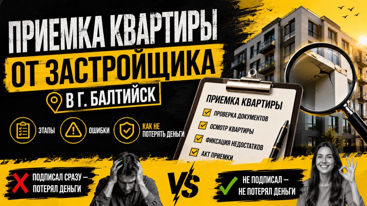 Приёмка квартиры от застройщика в Балтийске: этапы, ошибки, как не потерять деньги